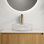 Lavabo de salle de bain rond en cristal 14 po sans robinet Sonny, transparent 