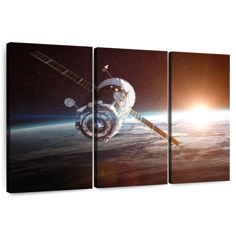Satellite Over Earth, 24" H x 38" W