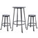 Akaysia 3-Piece Modern Industrial Metal Bar Table Set for Small Spaces and Breakfast Nooks