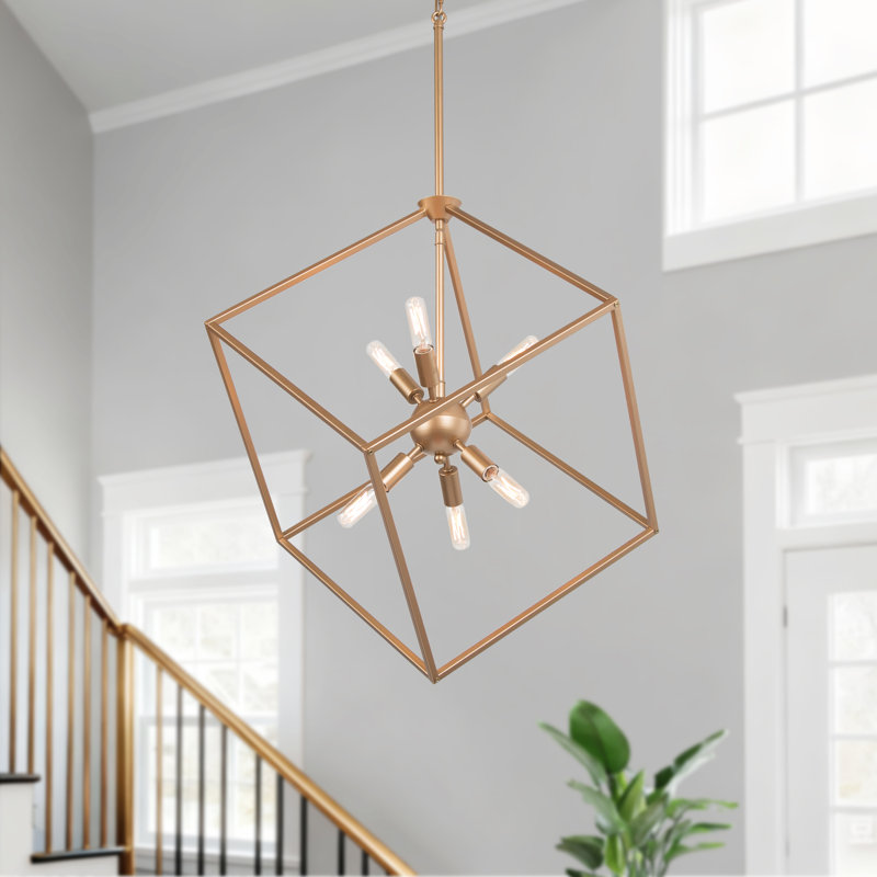 Fieldhouse 20" Wide 6 - Light Lantern Geometric Chandelier