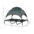 Elevated Portable Dog Bed Cot With Canopy Shade, UV Protection, 48 Inch, Gray-1889373336-1883699018