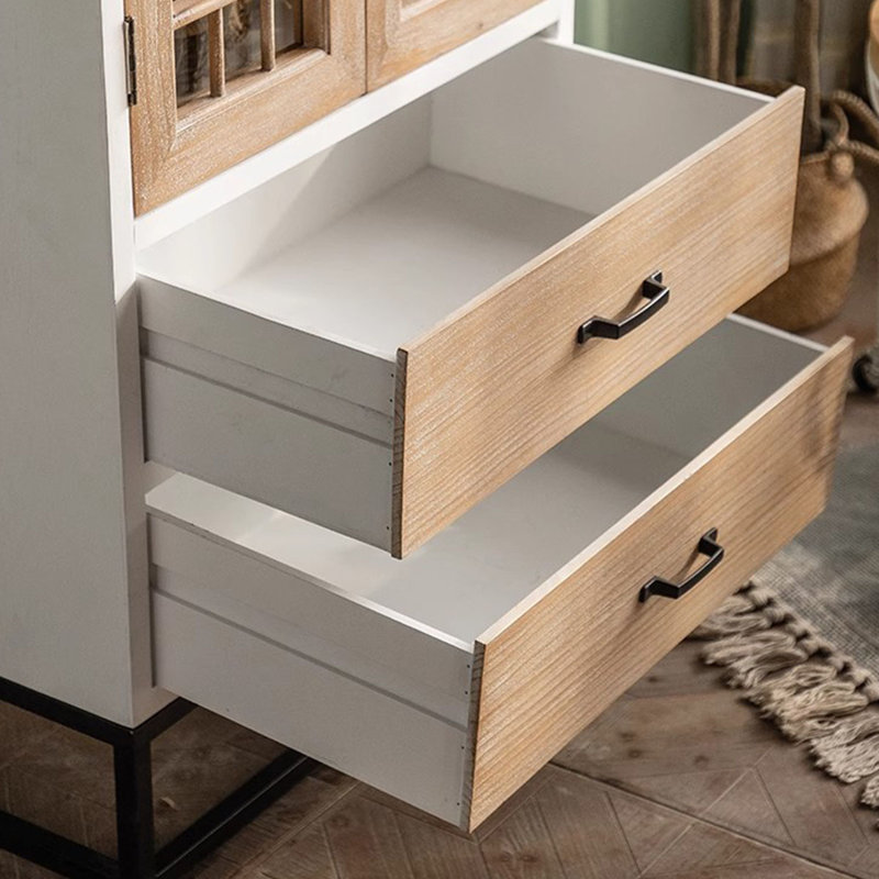 Vitrines en bois manufacturé beige et Burlywood