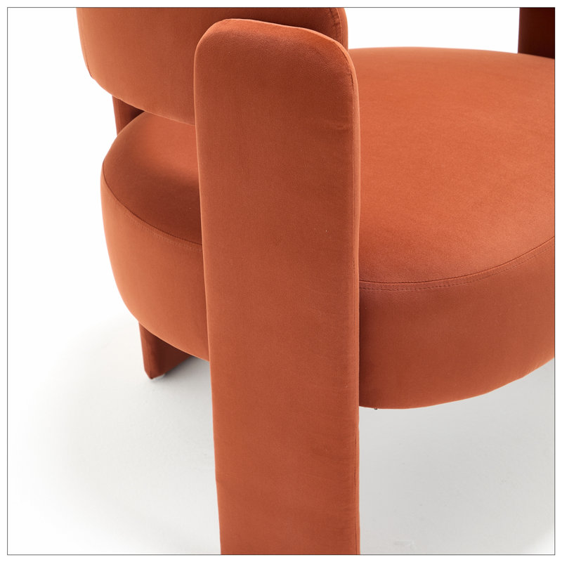 Accent Chair with sturdy Wooden Legs, Orange