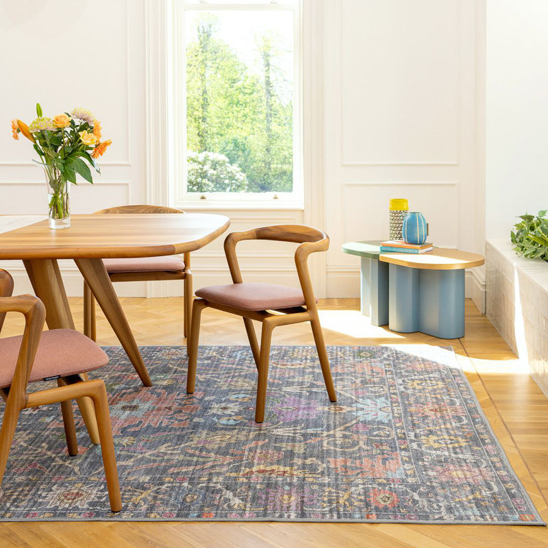 Vintage Look Washable Area Rug, Rectangle 200 x 290 cm