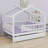 Wooden House Bed With Trundle-371250397