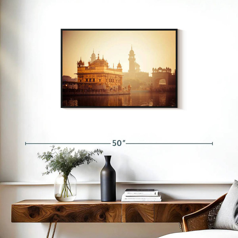 Temple Harmandir, Cadre flottant noir, 31 po x 21 po