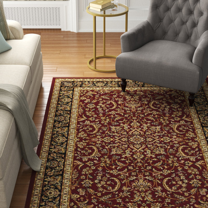 Tapis bordeaux Murrieta, Carré 7 pi 10 po
