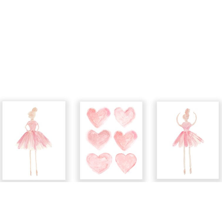 Little Ballerina Nursery Wall Art - Set Of 3 - Nursery Wall Art Decor