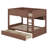 Full XL Over Full XL Bunk Bed With 2 Drawers, Wood Bunk Bed With Storage Cabinets And LED Lights-1780024156