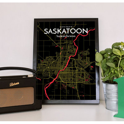 Saskatoon City Map - No Frame Print