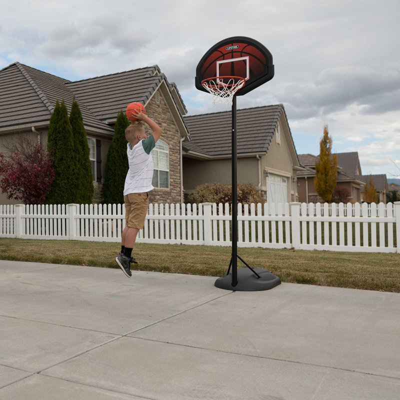 Adjustable Black Steel Portable Youth Basketball Hoop with 32" Backboard