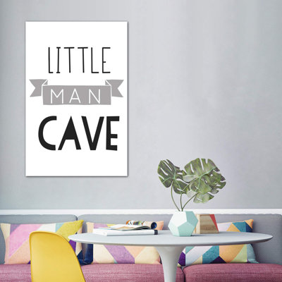 «Little Man Cave Grey and Banner», reproduction d'art textuel