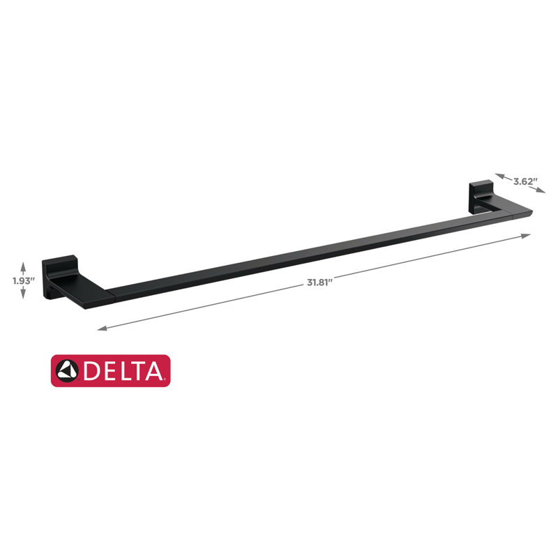 Barre à serviettes murale pivotante 30 po, Noir mat