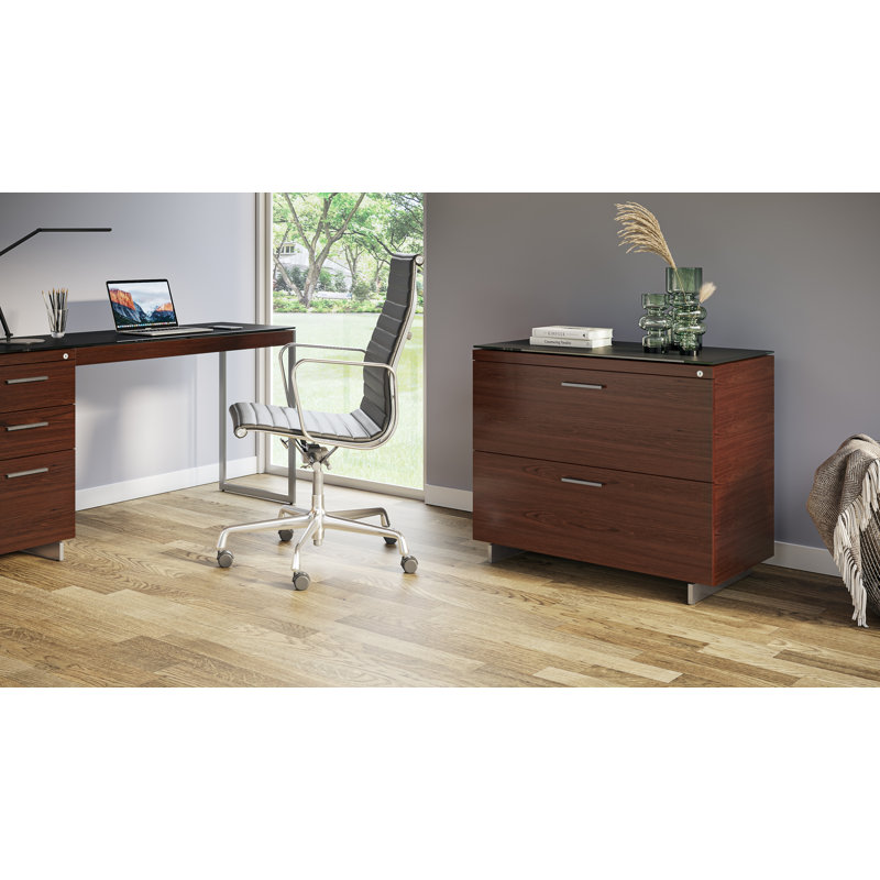 Sequel 20 2 - Drawer File Cabinet, Chocolate Stained Walnut/Satin Nickel