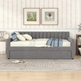 Versatile Upholstered Daybed with Pull-Out Trundle for Extra Sleeping Space