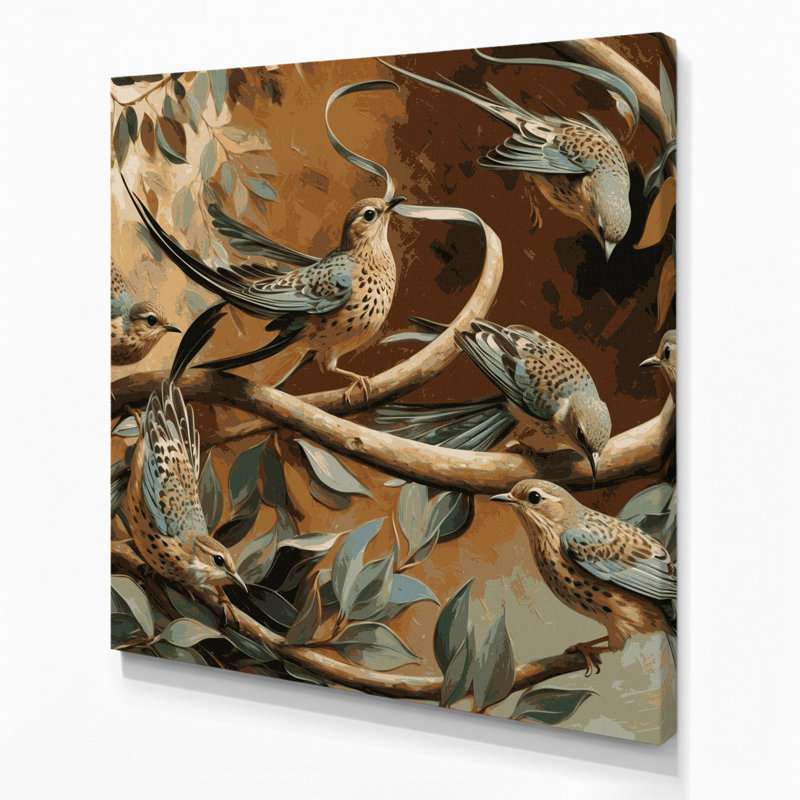 «Birds Speckled Mousebird», art mural sur toile, H 8 po x l 8 po