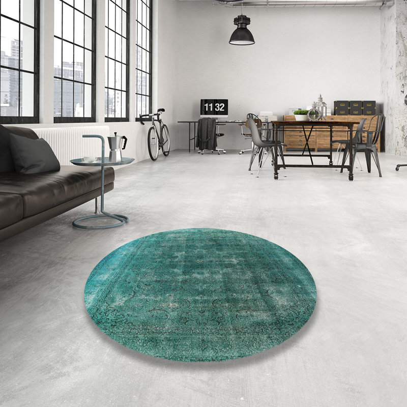 Tapis oriental bleu, Rond 7 pi