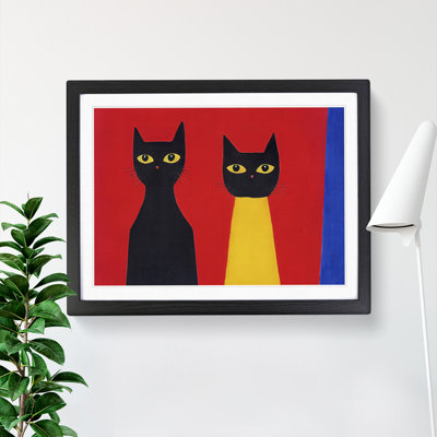 Two Abstract Cats Vol.5 - Framed Print