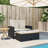 Ebern Designs Patio Sofa With Cushions 2-Seater Poly Rattan&Acacia Wood-666200312-666200314