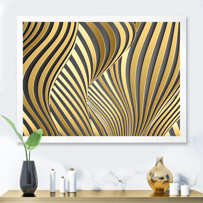 Wavy Luxury Gold Gradients I - peinture sur toile