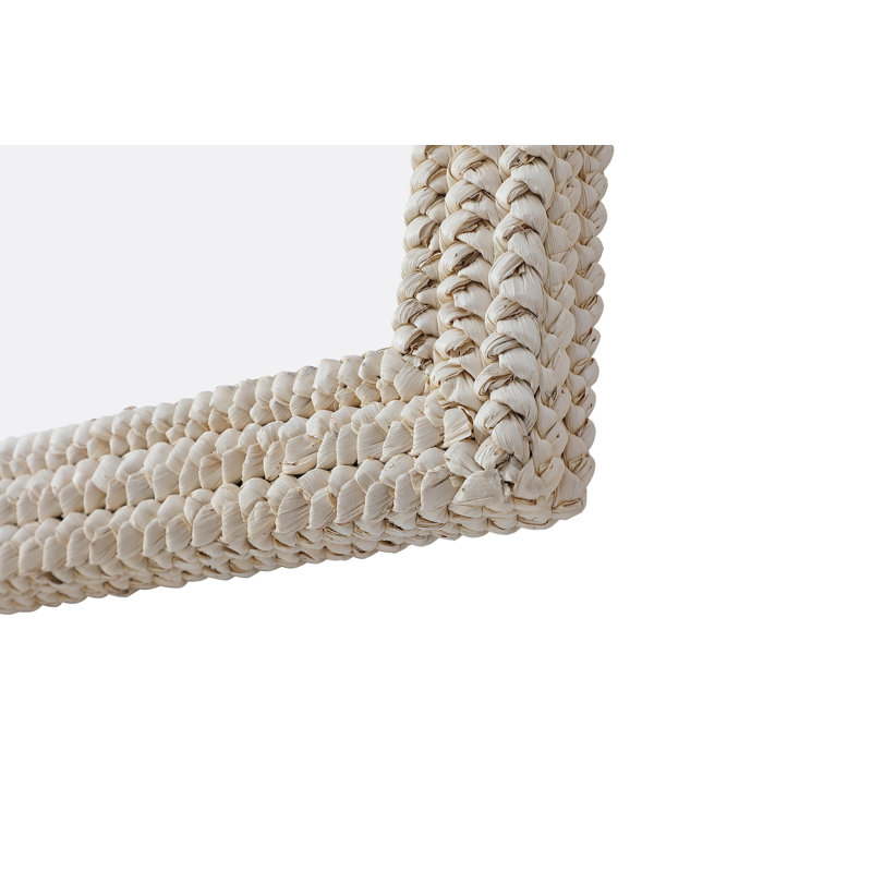 Dennard Cornhusk Mirror in Linen White, 42" x 36"