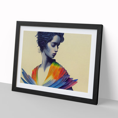 XH1022-10286X Woman In A Rainbow - Single Picture Frame Print
