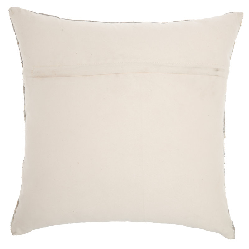 Housse de coussin carré et insert, Blanc / argenté