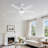 52 in. Indoor White Smart Ceiling Fan with Integrated LED Light Kit, Work With Tuya APP and Smart Assistant Devices-129079228