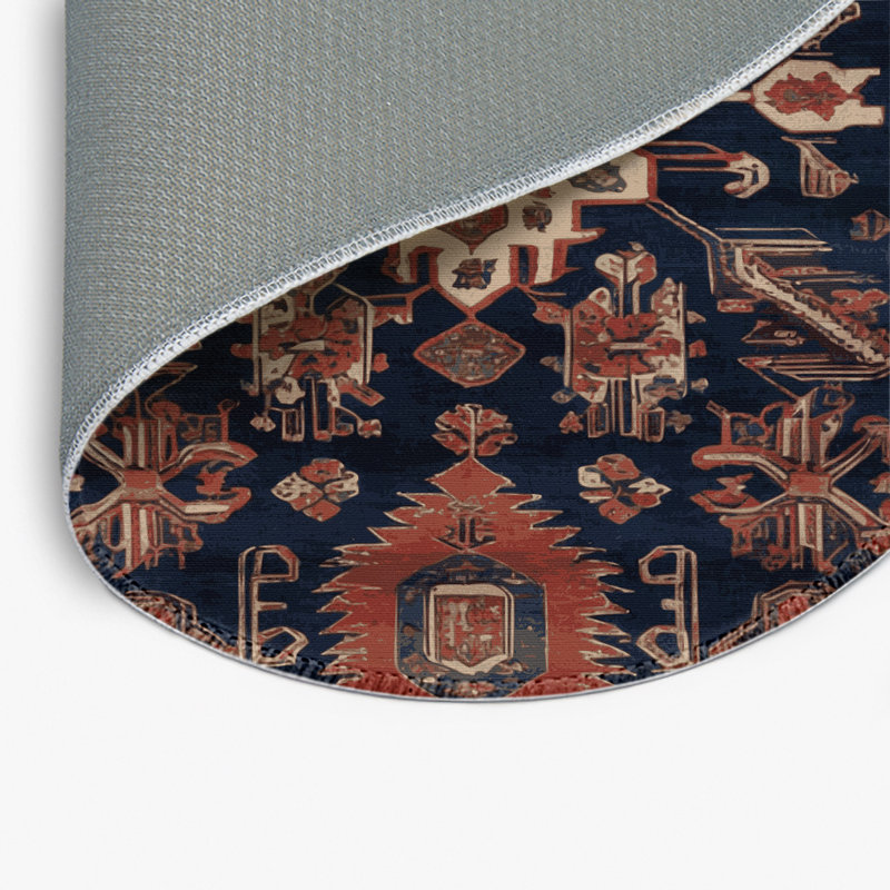 Tapis d'intérieur et d'extérieur brun Persian, Rond 5 pi