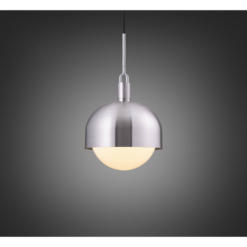 1 - Light Pendant, Opal/Steel