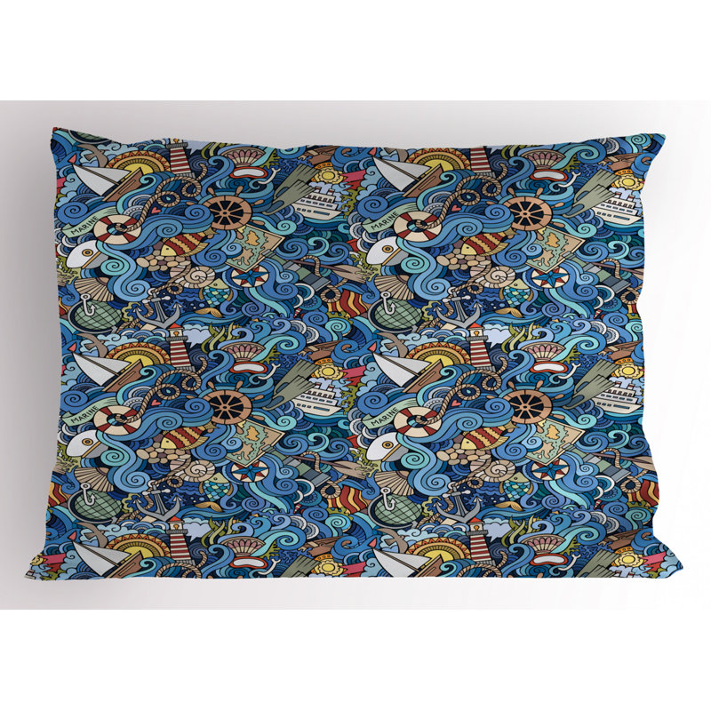 Narwhal Polyester Sham Set, Twin