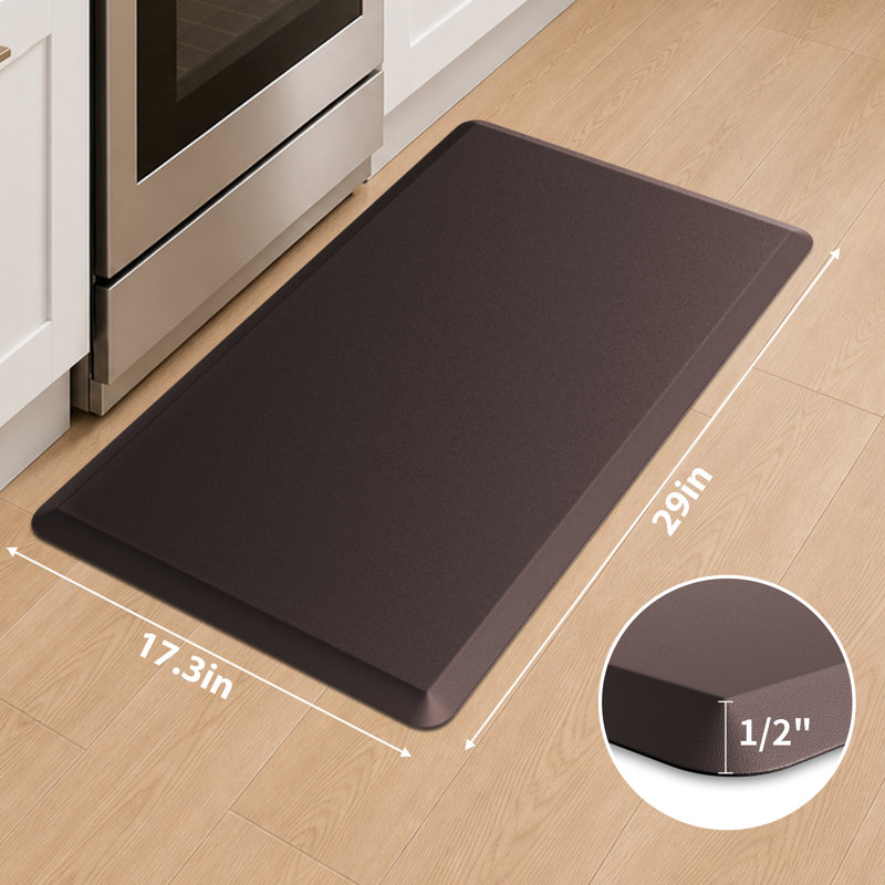 Tapis de cuisine antidérapant, Rectangle 17 po x 28 po, Brun