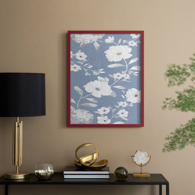 Bleu chinoiserie I, reproduction encadrée - bois massif