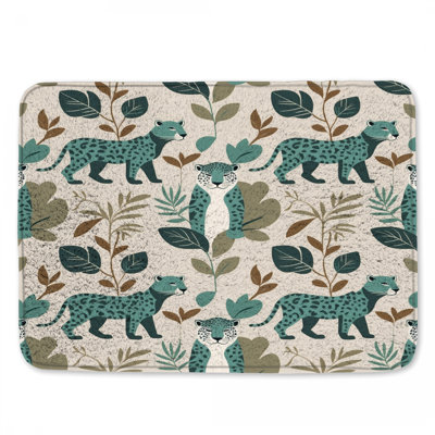 Leopard Leaf Pattern Bath Mat