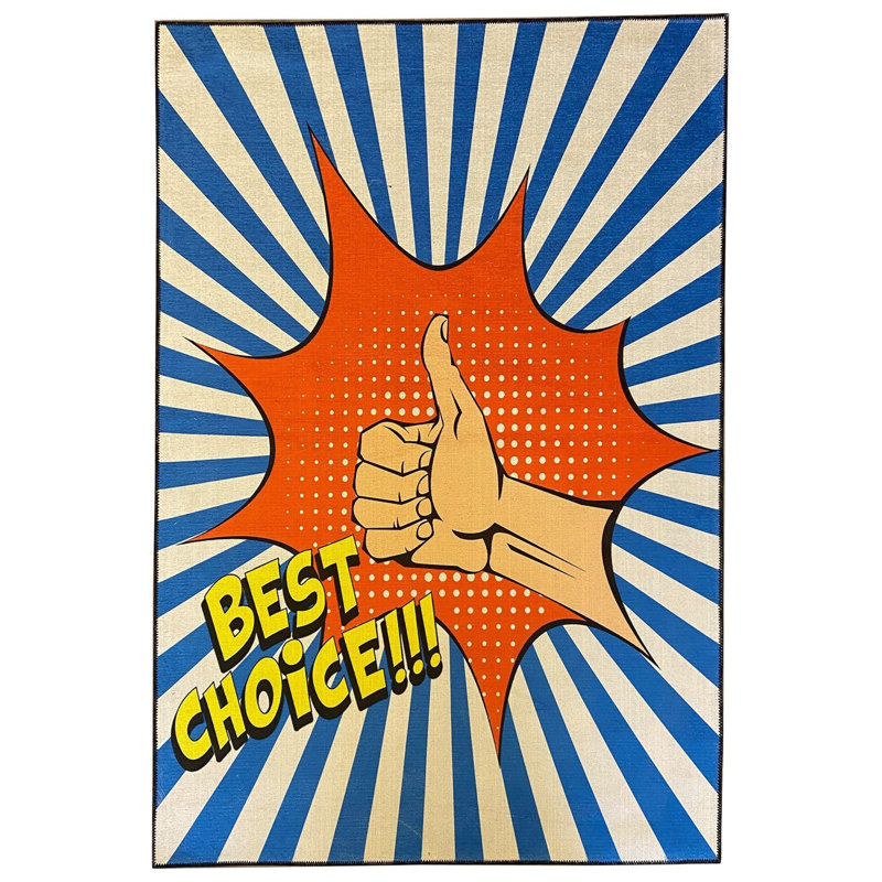 Tapis Pop Art Choice Text, Tapis de couloir 2 pi 6 po x 9 pi 10 po