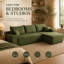 Canapé de coin long en L 107,1 pouces Green Cloud