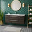 Ensemble de meuble-lavabo simple à fixation murale de 48 po pour la salle de bain avec comptoir en marbre synthétique Silhouette-870317904