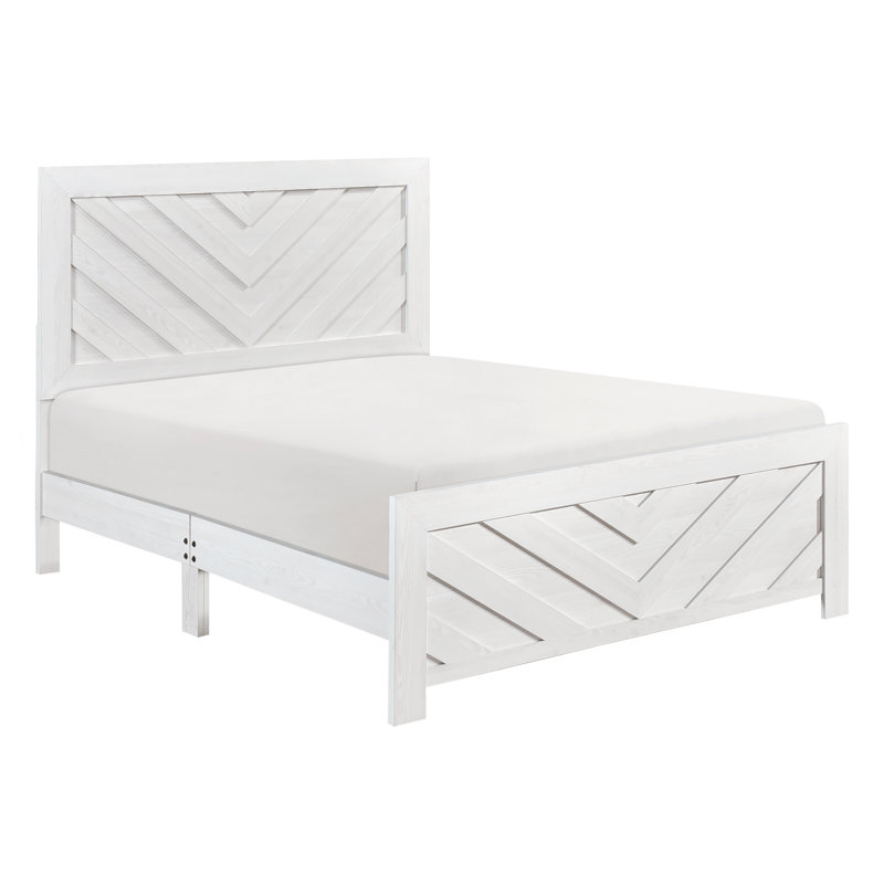 Claudette Solid Wood Bed Frame, Full, White