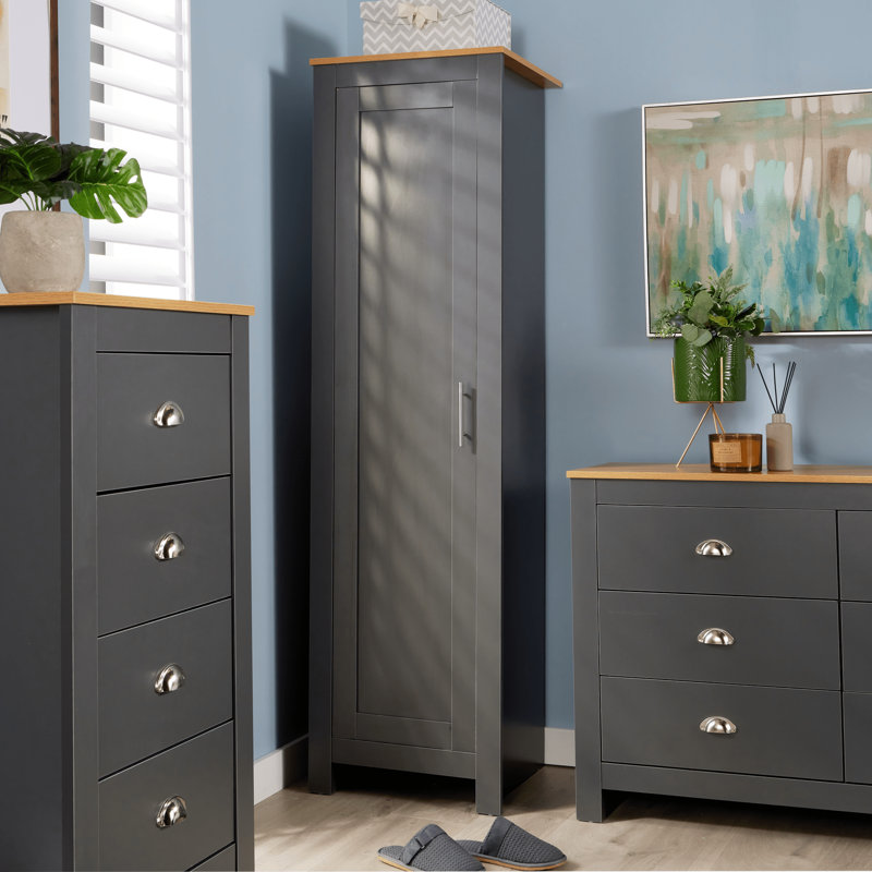 Camden 1 Door Bedroom Storage Wardrobe, Graphite