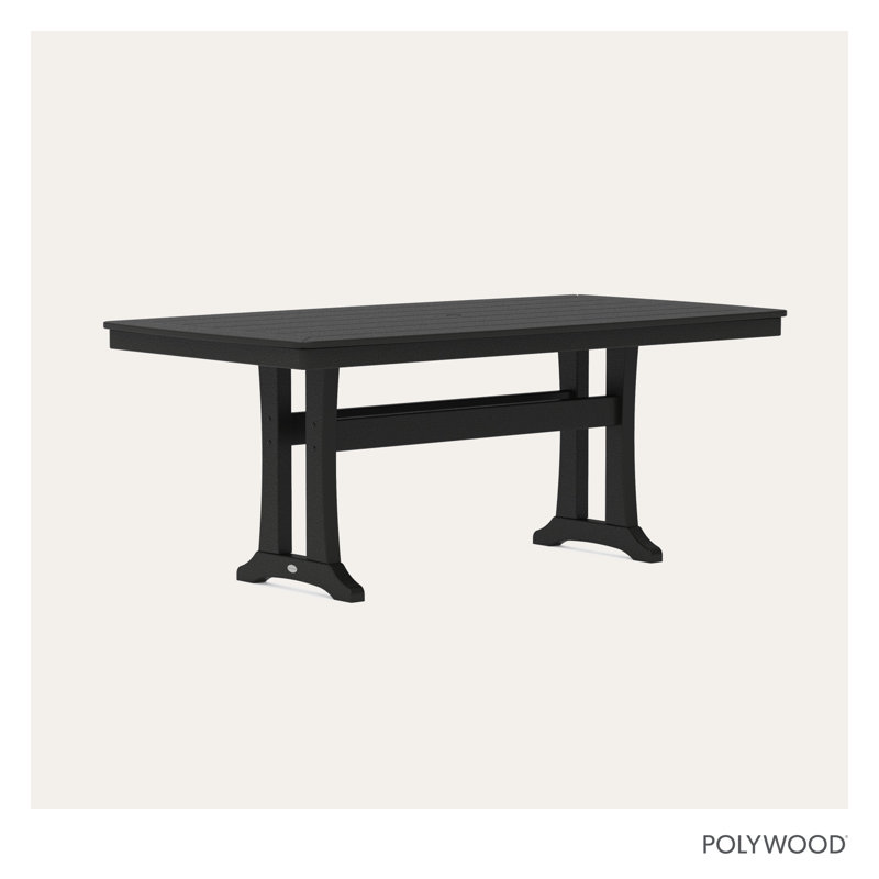 Nautical Trestle 38" x 73" Dining Table, Black