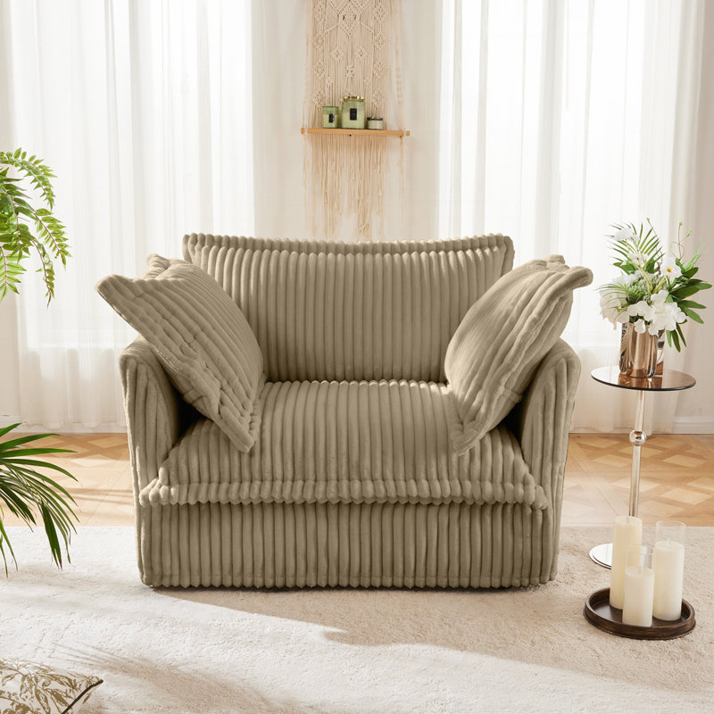 Fauteuil en velours côtelé