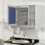 Armoire de toilette murale 36 po 3-en-1 avec tablette réglable, porte à fermeture en douceur et miroir haute définition-1183074337