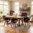 Modern Upholstered Dining Chairs, Black Faux Leather With Wooden Legs, Soft Padded Seat And Back, Scandinavian Kitchen And Dining Room Side Chairs​​-864837332-864750633
