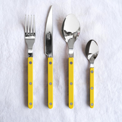 Bistrot Solid 4 - Piece Stainless Steel Flatware Set - Service for 1