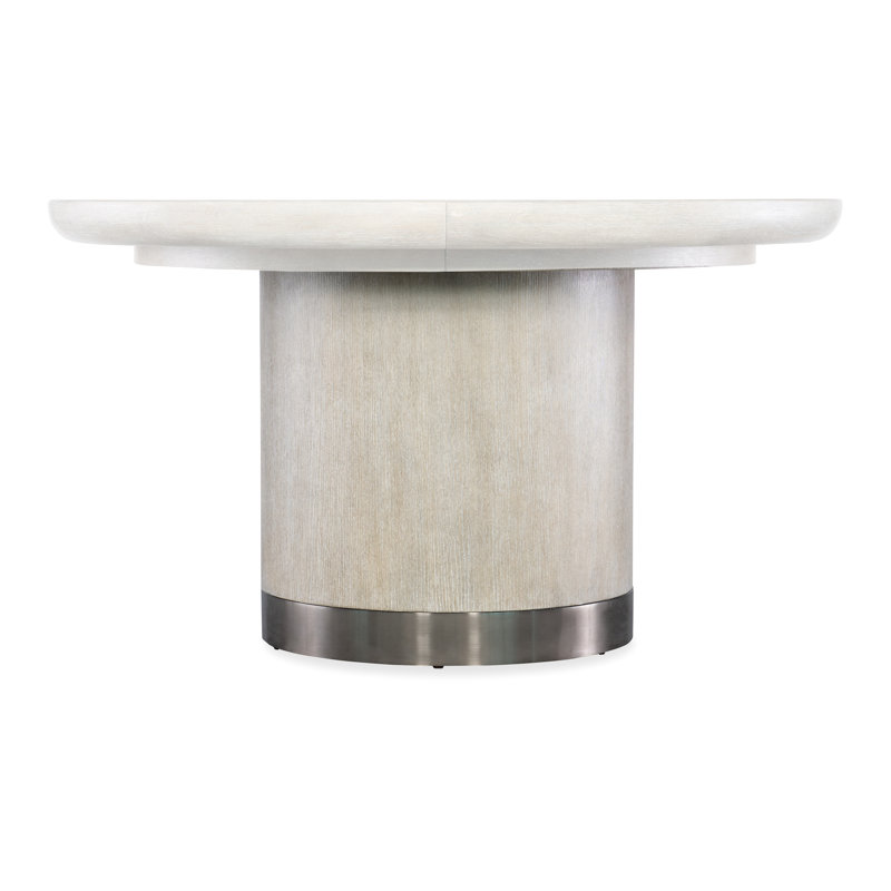 Modern Light Brown Oak Extendable Round Dining Table