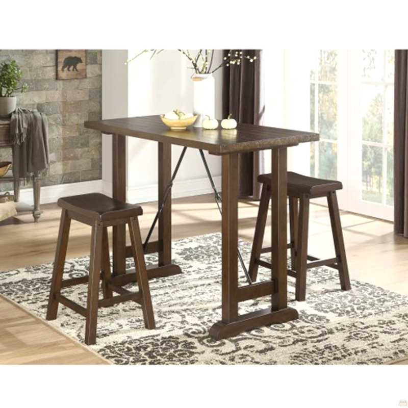 Ensemble de 3 tables à hauteur de comptoir avec 2 tabourets