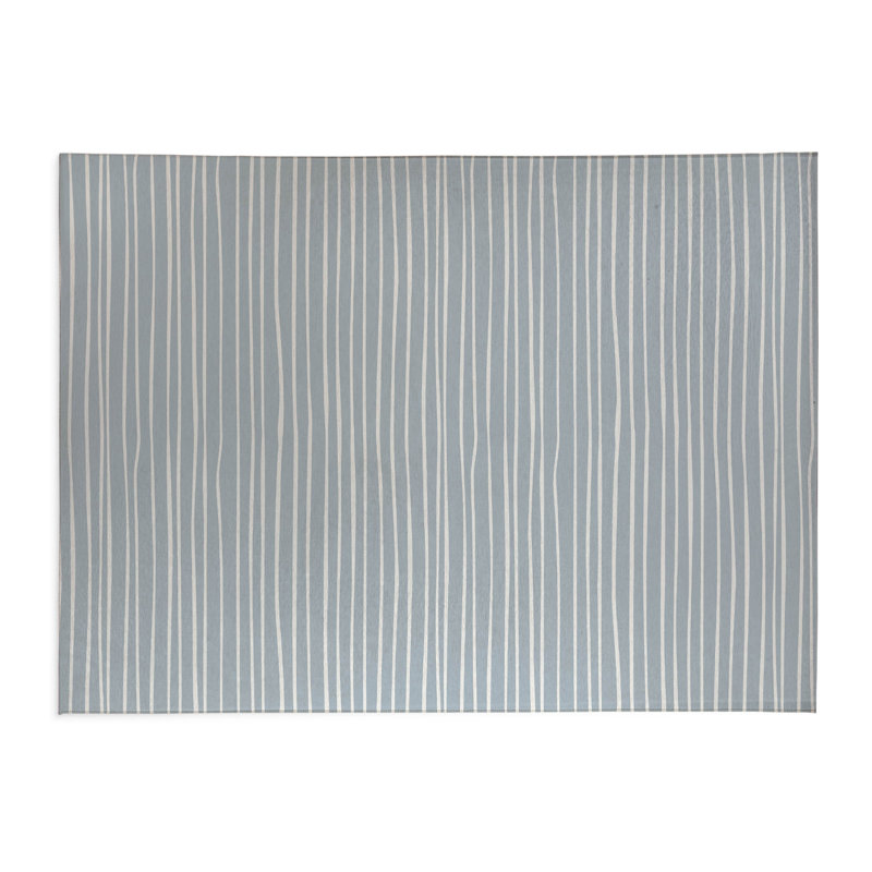 Tapis de cuisine Spine Colonne, Bleu ardoise, Rectangulaire 2 pi x 3 pi, Small Striped