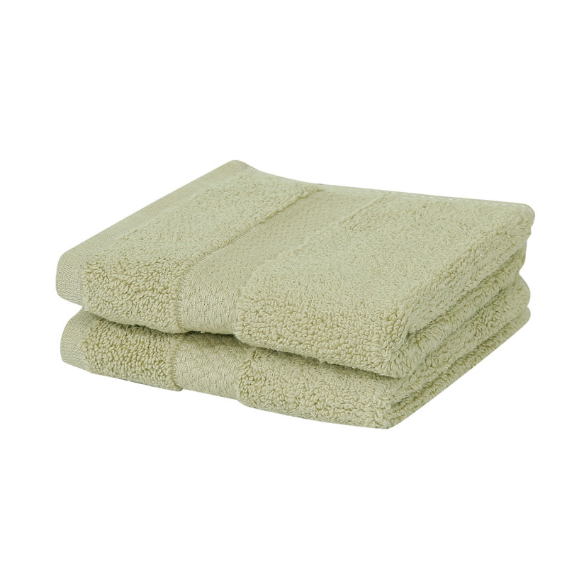 Ensemble de débarbouillettes 100% coton Splash zéro, débarbouillettes et débarbouillettes en coton doux absorbant 550 g / m² pour salle de bain, spa et usage quotidien, certifié OEKO-TEX, paquet de 2, sauge