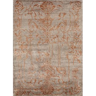 Silky Design Hand Woven Hand Knotted Orange/Brown Area Rug