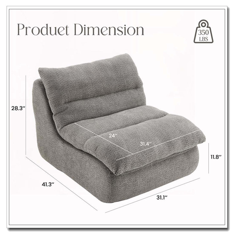 Fauteuil moderne avec assise moelleuse, Gris